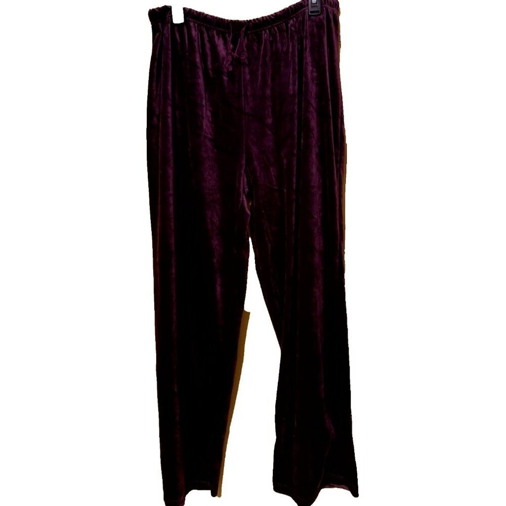 2 Piece Set Laura Tyler Pants and Blouse Velvet XL Long Sleeve‎ Mock Turtleneck